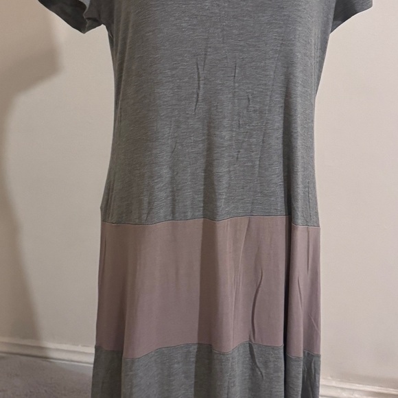 Gray and dusty rose pink  Color Block Dress - Picture 1 of 3
